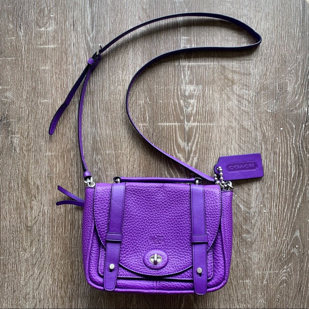 Coach Leather Crossbody in Purple - EUC